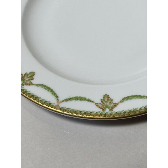 Deshoulieres France Sully Green Bread and Butter Plate 6 1/8 1406C Porcelain NWT - Picture 3 of 6